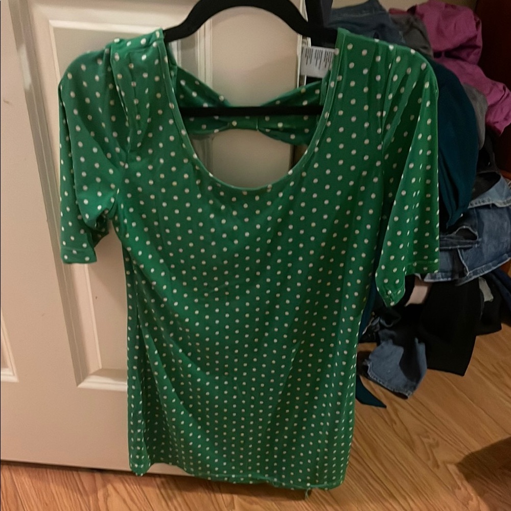 Green Polka Dot Women's Top